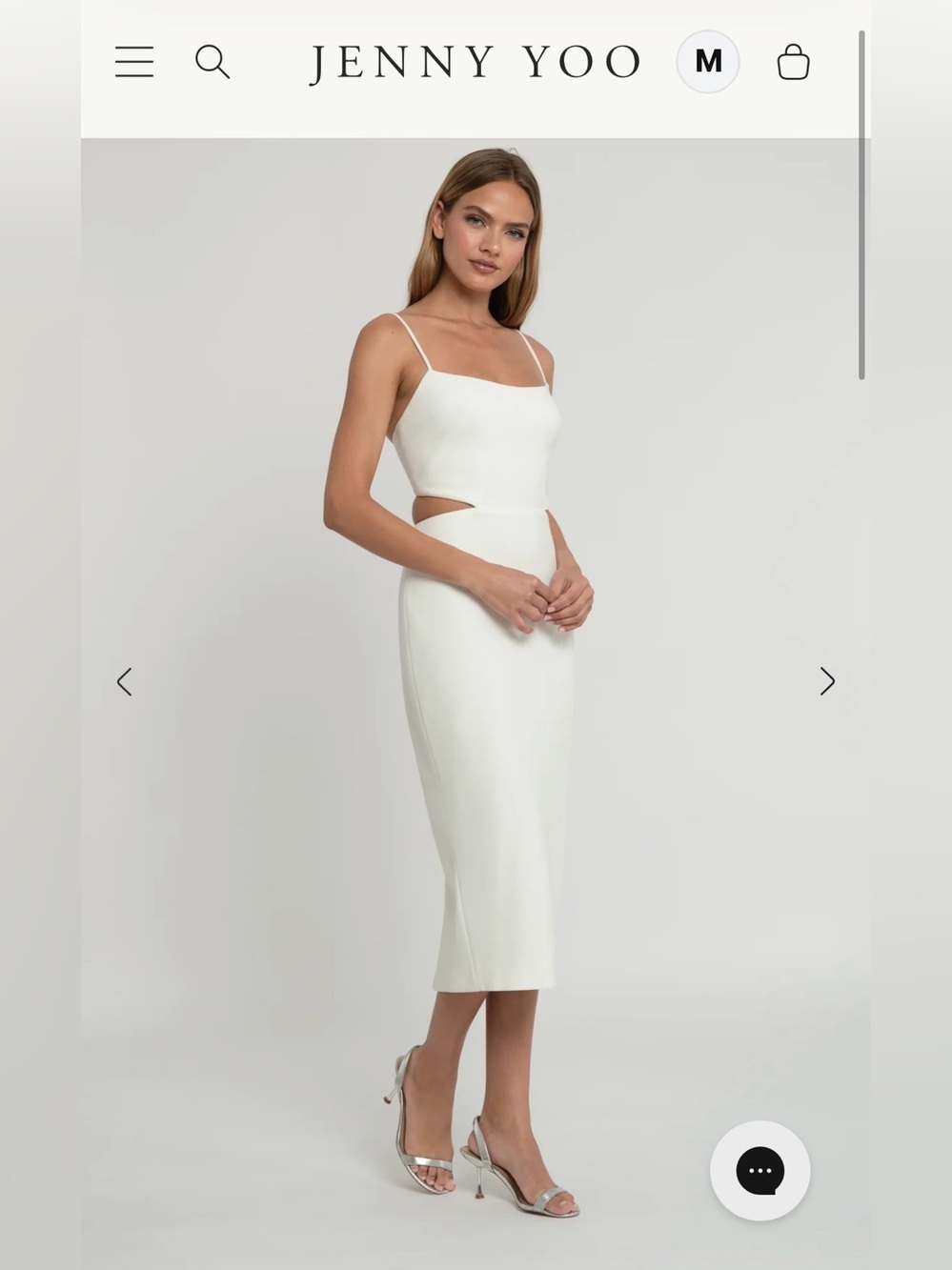 NWT Jenny Yoo Leia White Cutout Midi Dress